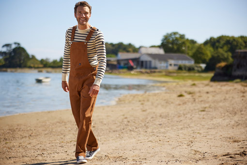 salopette marron homme