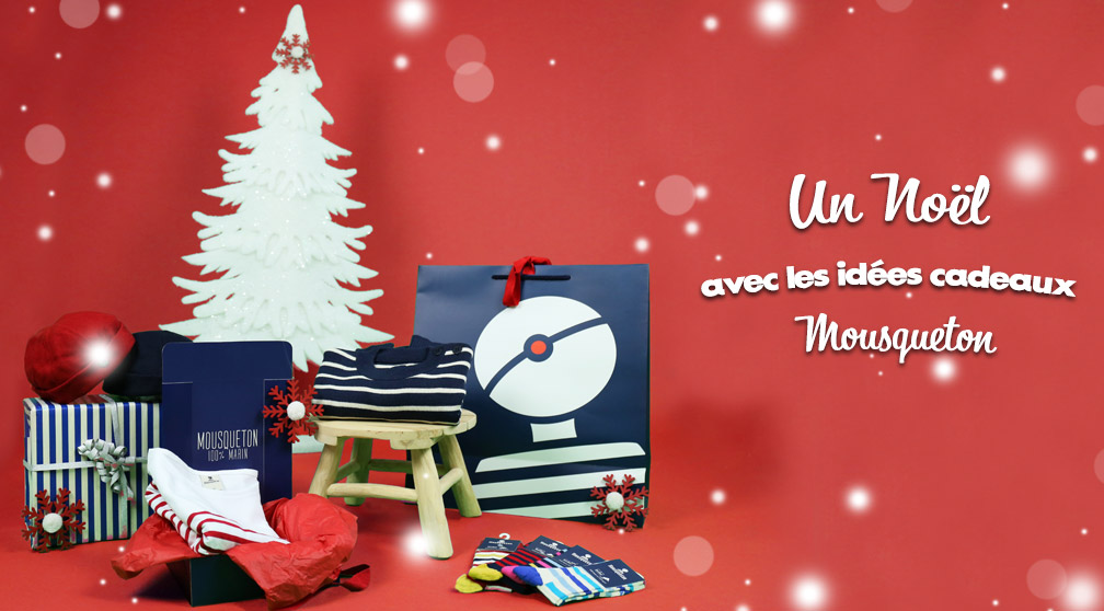 Image Un Noël rayé et coloré avec les idées cadeaux Mousqueton